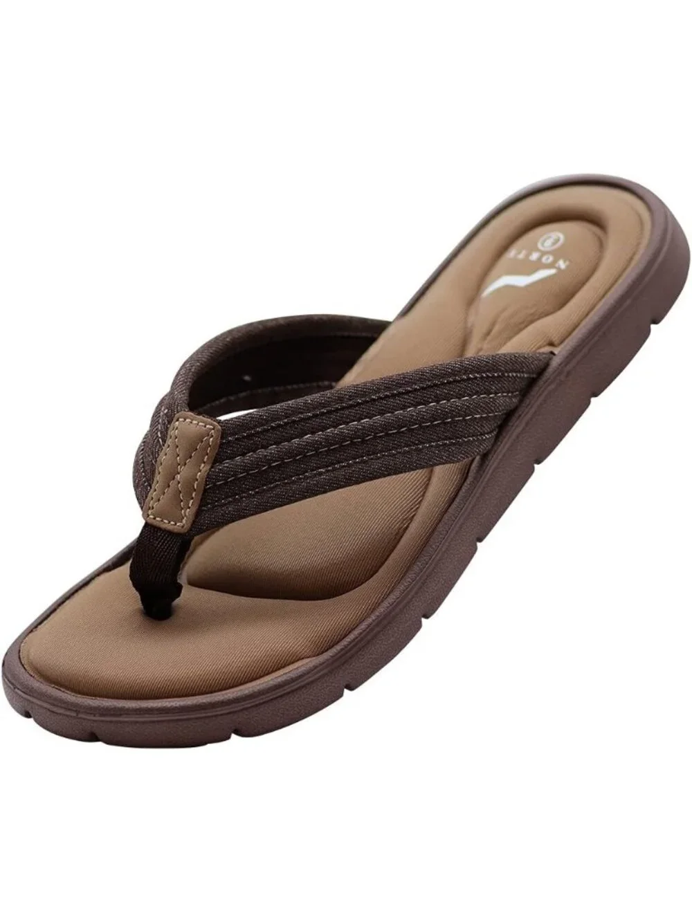 Men's Dark Brown Memory Foam Foot Bed Comfort Casual Sandal Slip On Shoes